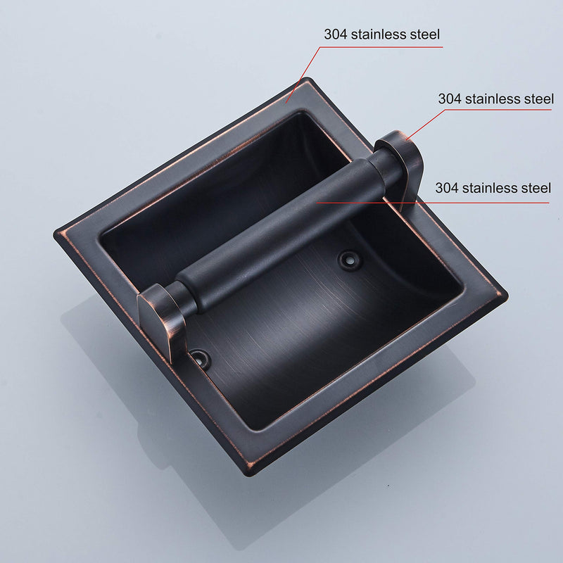 JunSun Oil Rubbed Bronze Recessed Toilet Paper Holder Wall Toilet Paper Holder Recessed Tissue Paper Holder ORB Toilet Tissue Holder All Stainless Steel Construction - Rear Mounting Bracket Included - NewNest Australia