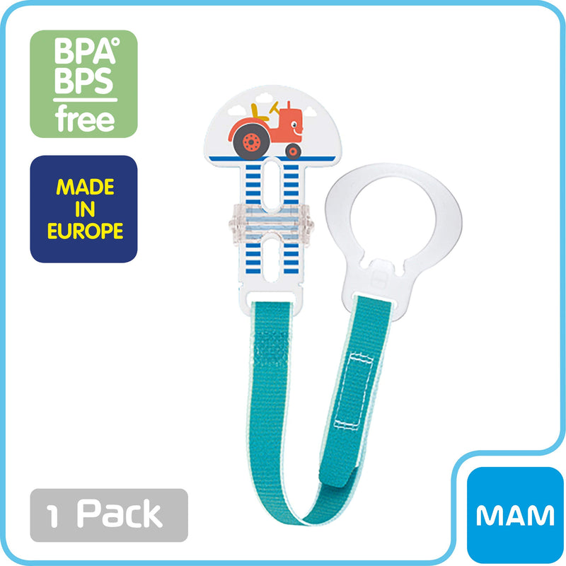 MAM Trends Design Collection Pacifier Clip (1-Pack), Clip for Pacifiers with Fastener and Flexible Ring, Baby Pacifier Clip for Boys, Designs May Vary 1 Pack Boy - NewNest Australia