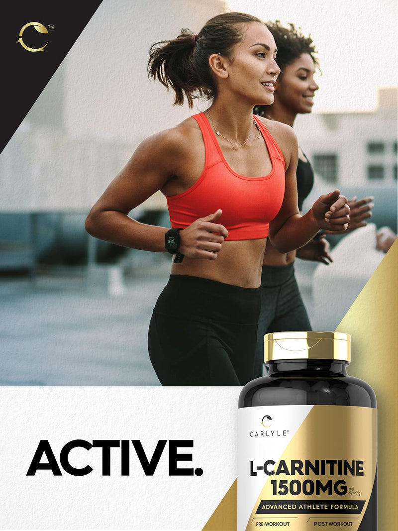 L-Carnitine 1500mg | 200 Capsules | Advanced Athlete Formula | Workout Supplement | Non-GMO, Gluten Free | by Carlyle - NewNest Australia