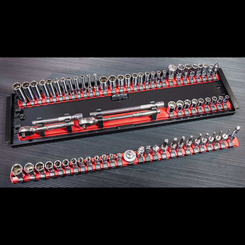 Ernst Manufacturing Socket Boss 3-Rail Multi-Drive Socket Organizer, 19-Inch, Blue - 8451A - NewNest Australia