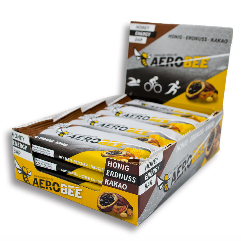 Aerobee Energy Bar - Peanut & Cocoa 12 X 50 G - 100% Natural Energy Bar Made Of Honey - Energy Bar Running, Road Bike Food, Triathlon Bar - Unique In Flavor (Peanut & Cocoa) - NewNest Australia