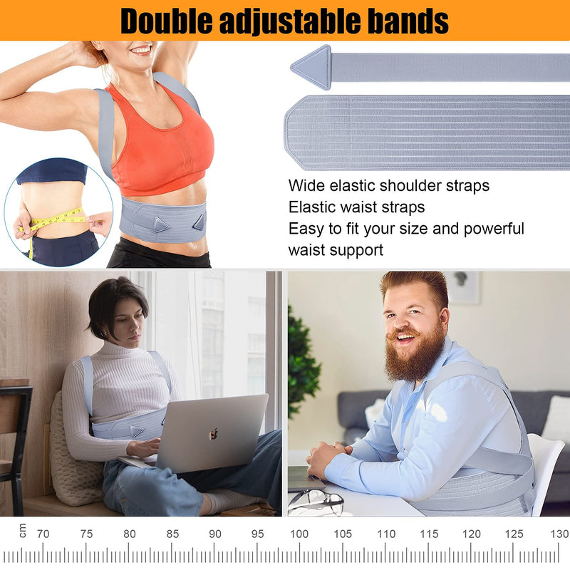 Posture Corrector Men and Women Shoulder Support -Aollop Back Support Back Brace with Breathable Adjustable Elastic Bands Support Bars Posture Improve Back Pain Association Lower Lumbar Relief-Grey Grey - NewNest Australia