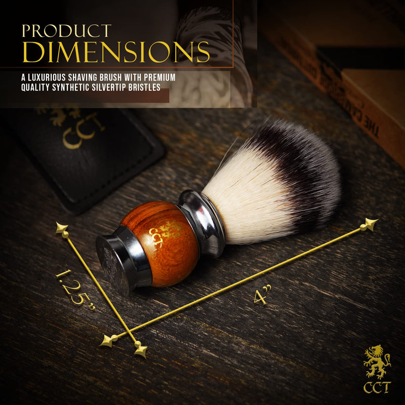 The Cambridge Cut Throat Premium Vegan Shaving Brush Made of Wood and Stainless Steel for Men - Imitation Badger Hair Shaving Brush - Great Men's Gift - NewNest Australia