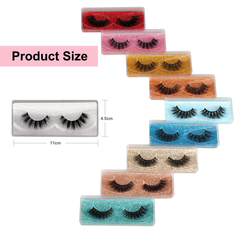 Newcally Lashes False Eyelashes Natural 3D Faux Mink Eye Lashes 10 Pairs 10 Styles Fluffy Wispy Fake Eyelashes Dramatic Handmade Reusable Lashes Pack with 10 Portable Eyelash Boxes - NewNest Australia