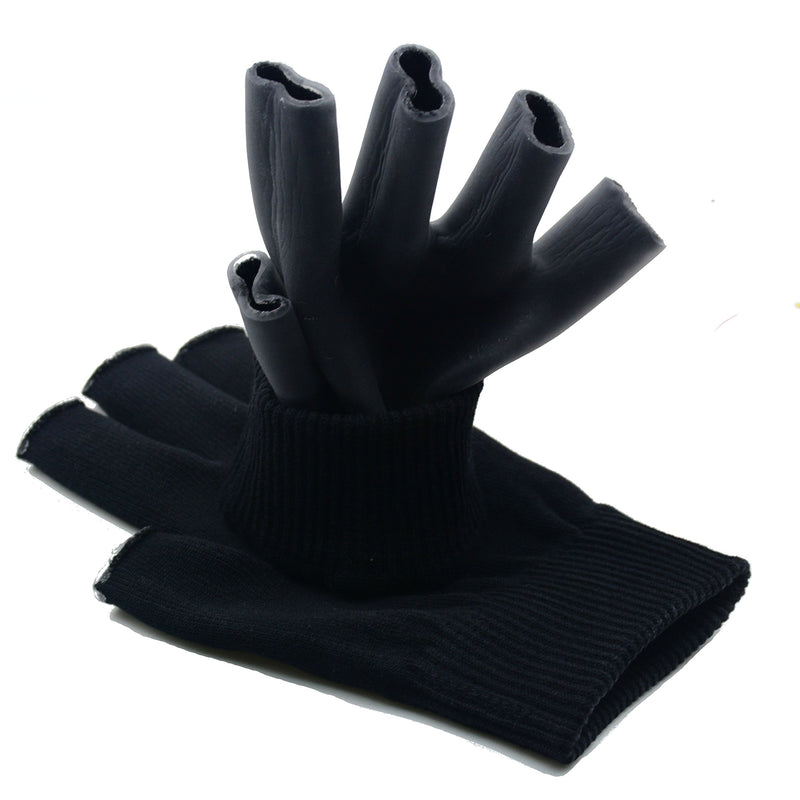 Makhry 2pcs Moisturizing Spa Gloves Half Finger Touch Screen Gloves Gel Line with Oils and Vitamin E (Black) Black - NewNest Australia