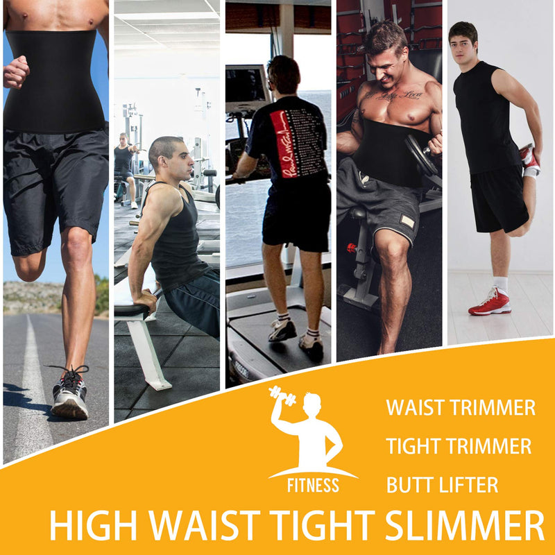 LODAY Waist Trimmer for Men Weight Loss,Stomach Trainer Sweat Workout Shaper,Neoprene-Free Slimming Sauna Belt Black Medium - NewNest Australia