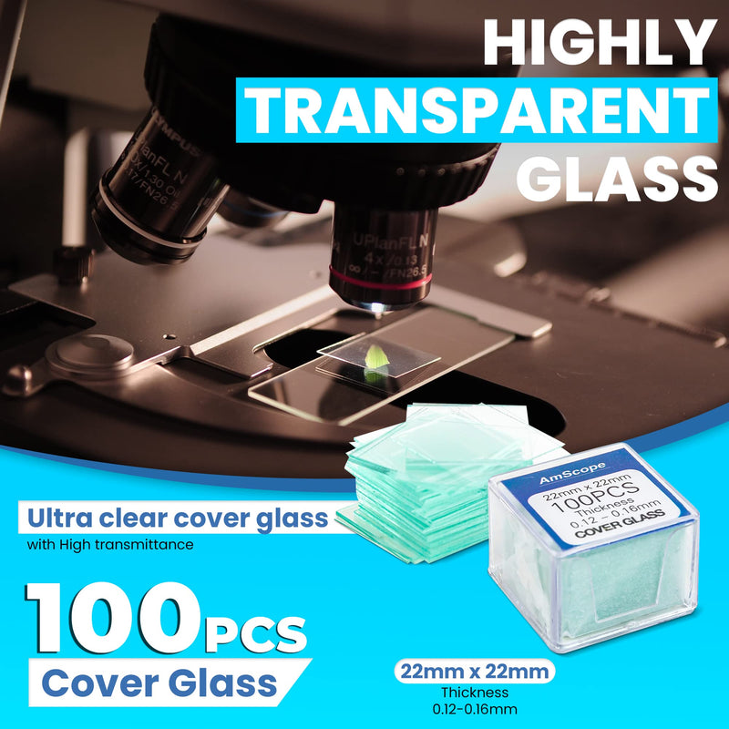 thumbnail image 2 of OMAX Microscope Slide Kit: 100 Frosted Slides + 100 Cover Slips + Wooden Box 2 of 3