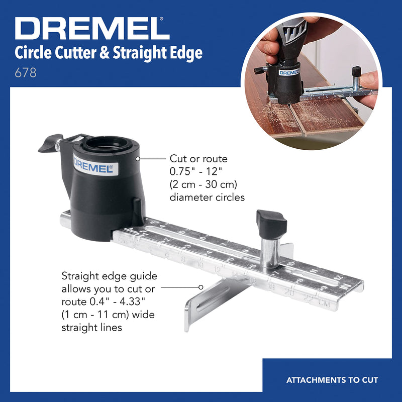 Dremel 678 Circle Cutter and Straight Edge Guide, Rotary Tool Attachment, Fits Dremel Models 4300, 4000, 3000 and 8220 - NewNest Australia