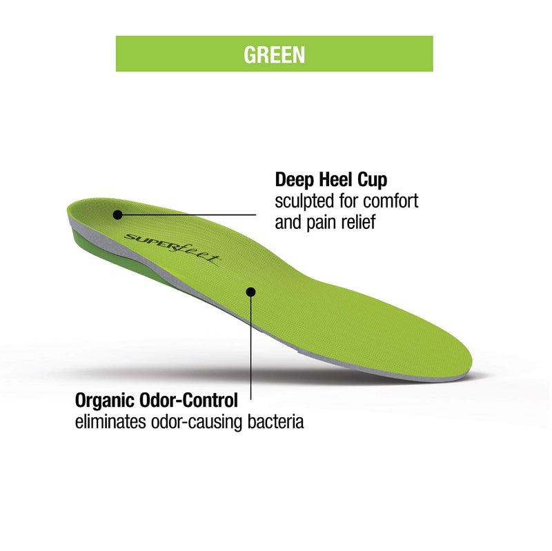 Superfeet Green Professional-Grade High Arch Orthotic Shoe Inserts for Maximum Support Insole, 2.5-4 Men / 4.5-6 Women 2.5-5 Men / 4.5-6 Women - NewNest Australia