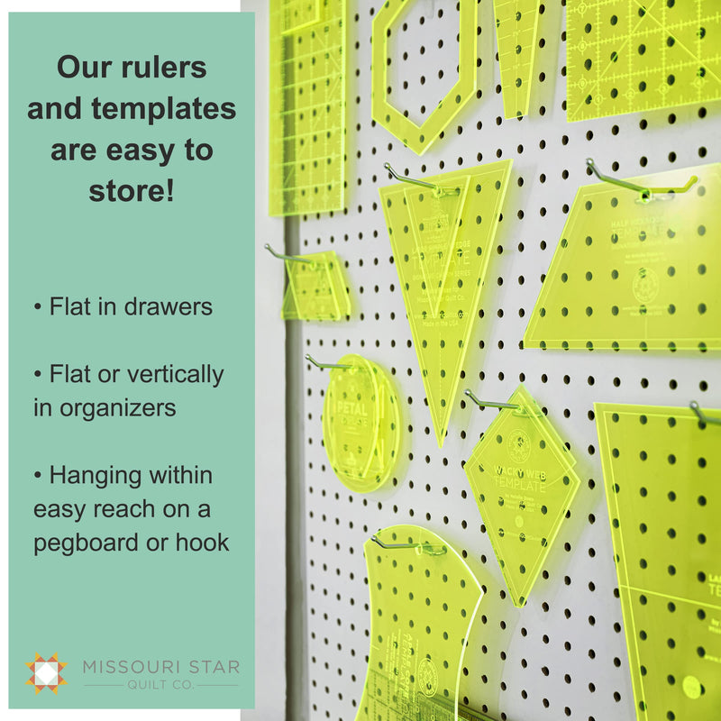 Acrylic Quilting Template, Half Hexagon | For Use with 10” Precut Fabric Squares | Layer Cake Patchwork Quilt Supplies for Cutting Patterns, Sewing, and DIY Blanket Making Projects - NewNest Australia
