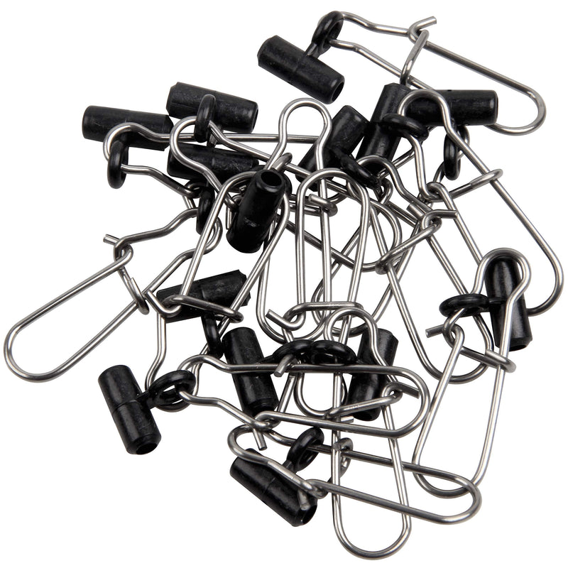 FUSIGO Fishing Line Sinker Sliders Duo Lock Snaps, 25pcs High Strength Fishing Sinker Slides with Hooked Snap Fishing Line Connector for Saltwater Fishing Tackle Black - NewNest Australia