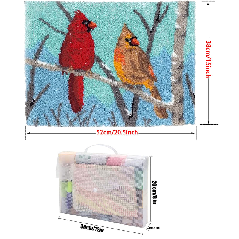 Latch Hook Kits Rug, Cardinal Crocheting Carpet Rug with Printed Canvas for Kids Adults Beginners, 20.5X15 Inch 2 - Cardinal - NewNest Australia