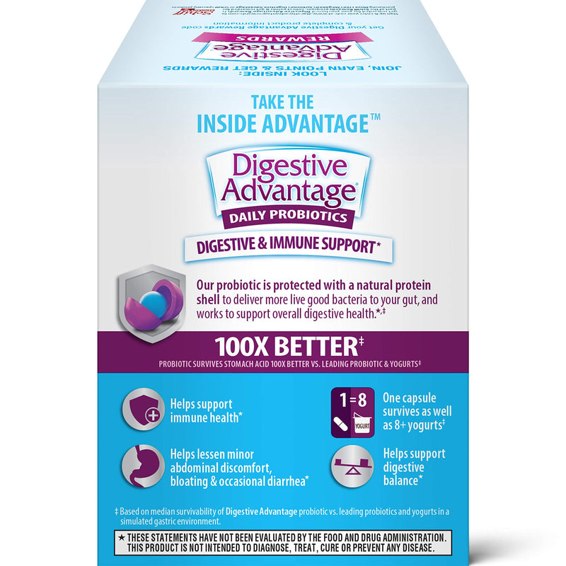 Daily Probiotic Capsules For Digestive Health & Gut Health, Digestive Advantage Probiotics For Men and Women (50 count box) 50ct - NewNest Australia