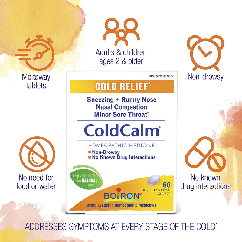 Boiron Coldcalm, 60 Tablets, Homeopathic Medicine for Cold Relief 60 Count (Pack of 1) - NewNest Australia