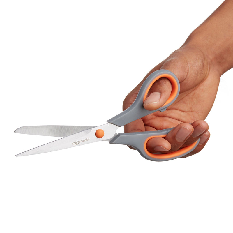 Amazon Basics Multipurpose, Comfort Grip, Titanium Fused, Stainless Steel Office Scissors - Pack of 3 - NewNest Australia