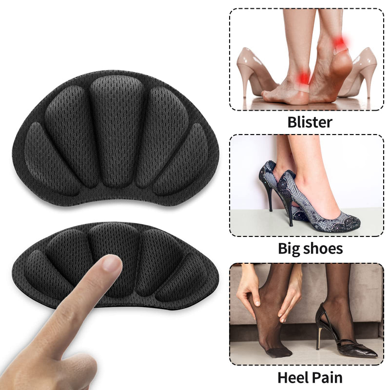 Sibba Heel Pad Inserts Grips 4 Pairs Shoes High Heels Cushions Too Big Shoe Protectors Sticker Filler Pads Arch Support Sneakers Insole Sole Comfort for Women Men (Black) 4 Pairs Black Heel Pads - NewNest Australia