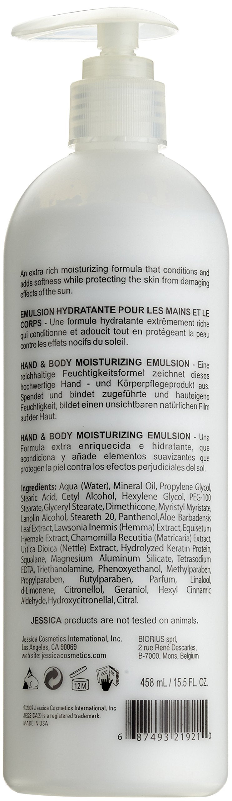 JESSICA Hand and Body Moisturising Emulsion 458 ml 458 ml (Pack of 1) - NewNest Australia