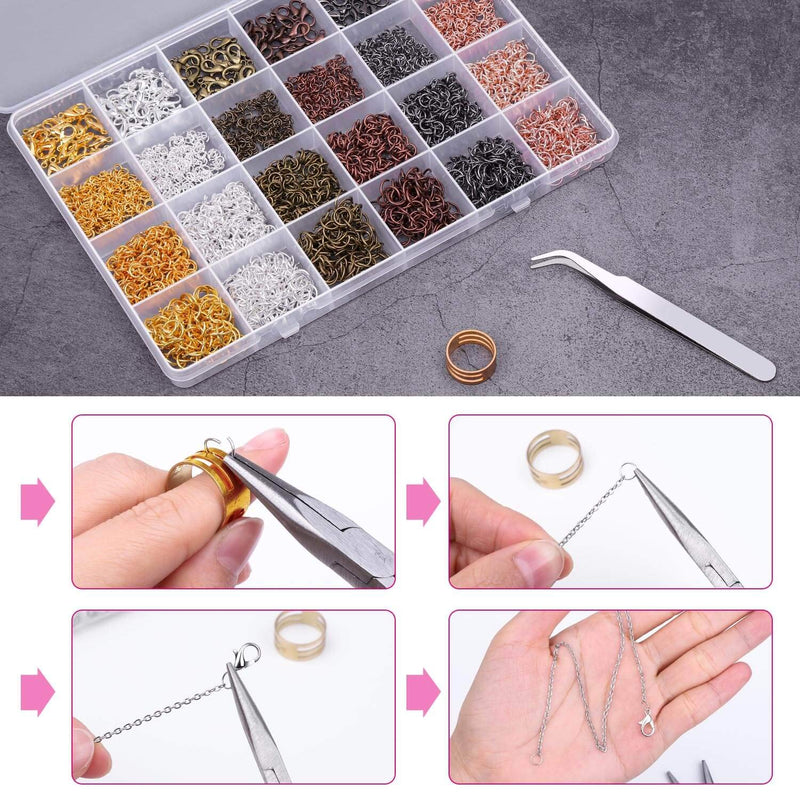 Jump Rings for Jewelry Making, Cridoz 2340Pcs Open Jump Rings and Lobster Clasps Jewelry Making Supplies Kit for Necklace and Jewelry Repair - NewNest Australia
