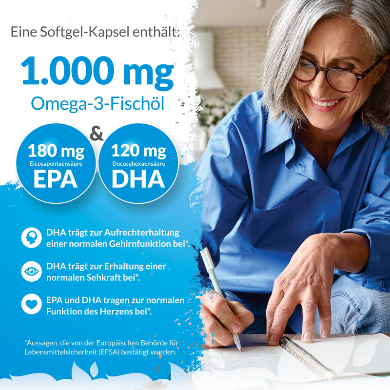 Omega 3 Fish Oil 1000mg - 365 Softgel Capsules - Pure Fish Oil from Sustainable Fishing - 900mg EPA & DHA per dose - Nu U Nutrition - NewNest Australia