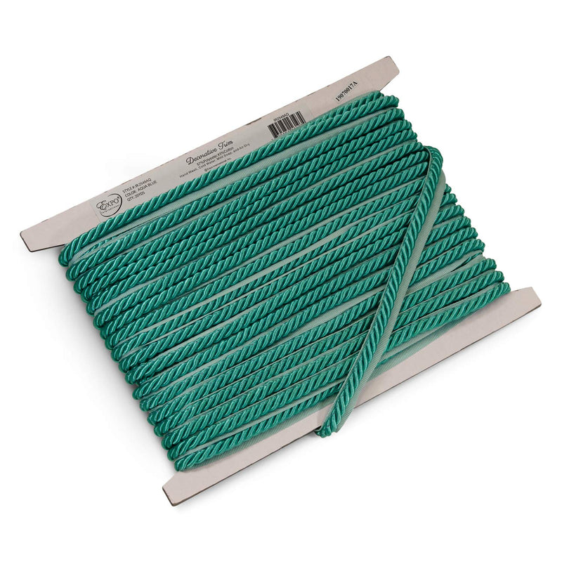 Trims by the Yard Emmerson 1/4" Twisted Lip Cord Trim | Aqua Blue| (20 yard cut) - NewNest Australia