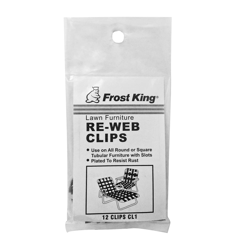 Frost King CL1 Clips for Furniture Re-Webbing, Silver Clips, Pk 12 - NewNest Australia