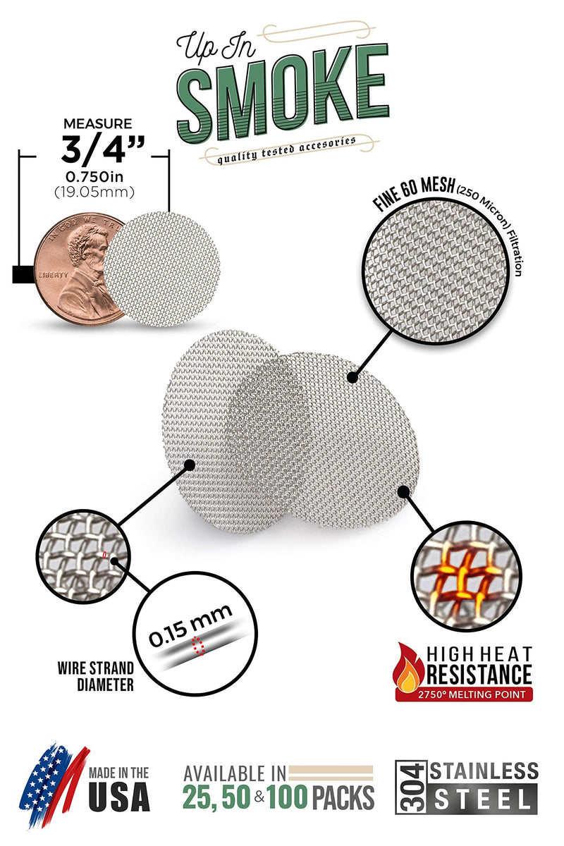 Made in The USA - 50 3/4 Inch (.75") Stainless Steel Mesh Pipe Screen Filters - NewNest Australia