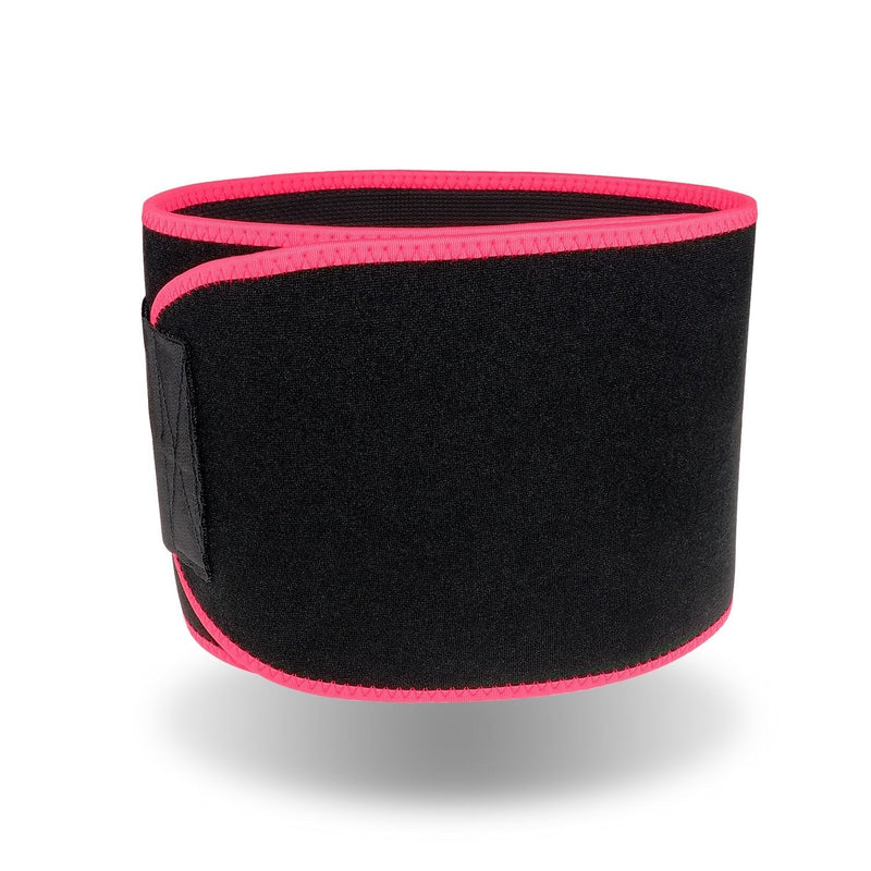Biange Waist Trainer for Women Men Sweat Belt Waist Trimmer Belly Band Stomach Wraps- with Mesh Bag 1 * Pink & Black M(38” x 8”) - NewNest Australia