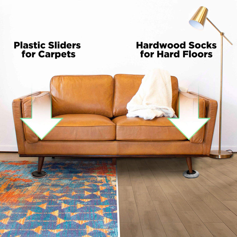 Furniture Sliders X-PROTECTOR - 4 Pack 5" Multi-Surface Sliders for Carpet - Furniture Movers Hardwood Floors - Heavy Moving Pads and Hardwood Socks - Move Your Furniture ON Any Surface Easily! 4 Pack 5 in - NewNest Australia
