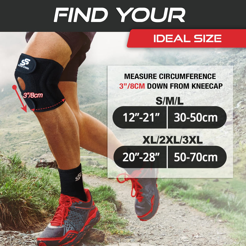 Sleeve Stars Knee Brace Support Sleeve for Women & Men, Knee Braces for Knee Pain, Knee Protection Exercise for LCL, MCL, ACL, Meniscus Tear, Patellar Tendon Stabilizer Knee Compression Support (S-3XL) S/M/L: 12"-21" - NewNest Australia