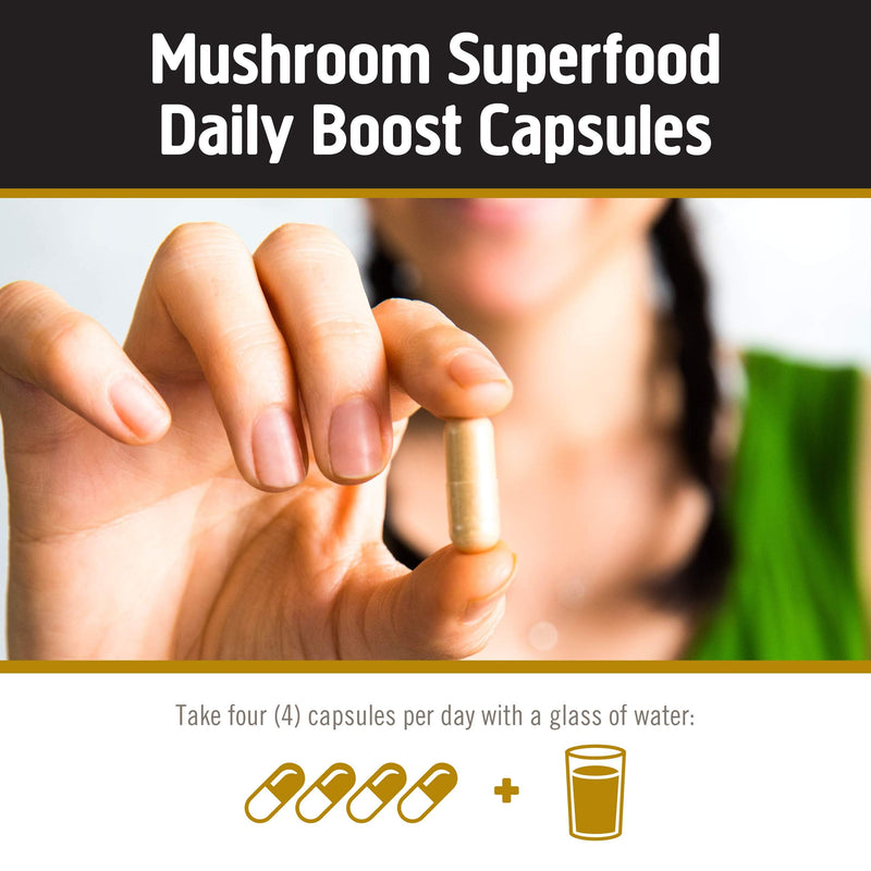 Om Mushroom Superfood Master Blend Mushroom Capsules Supplement, 80 Count, 20 Servings, 10 Mushroom Complex, Lions Mane, Chaga, Cordyceps, Reishi Extract Adaptogens for Vibrant Health, Immune Support Master Blend Capsules 80 Count (Pack of 1) - NewNest Australia