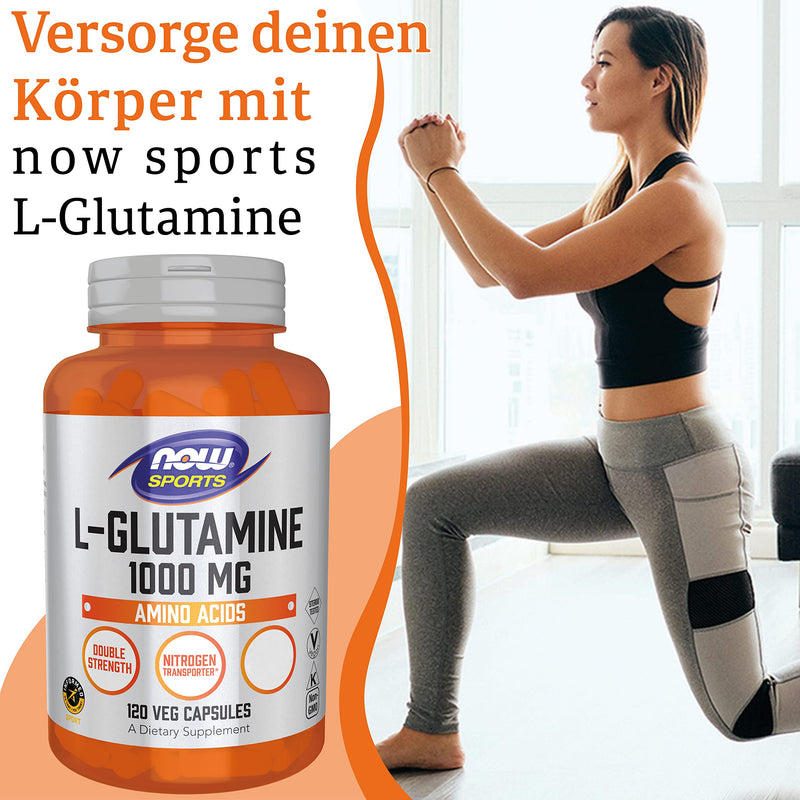 Now Foods, L-Glutamine, Double Strength, 1,000mg, 120 capsules, laboratory tested, amino acid, gluten-free, soy-free, non-GMO - NewNest Australia