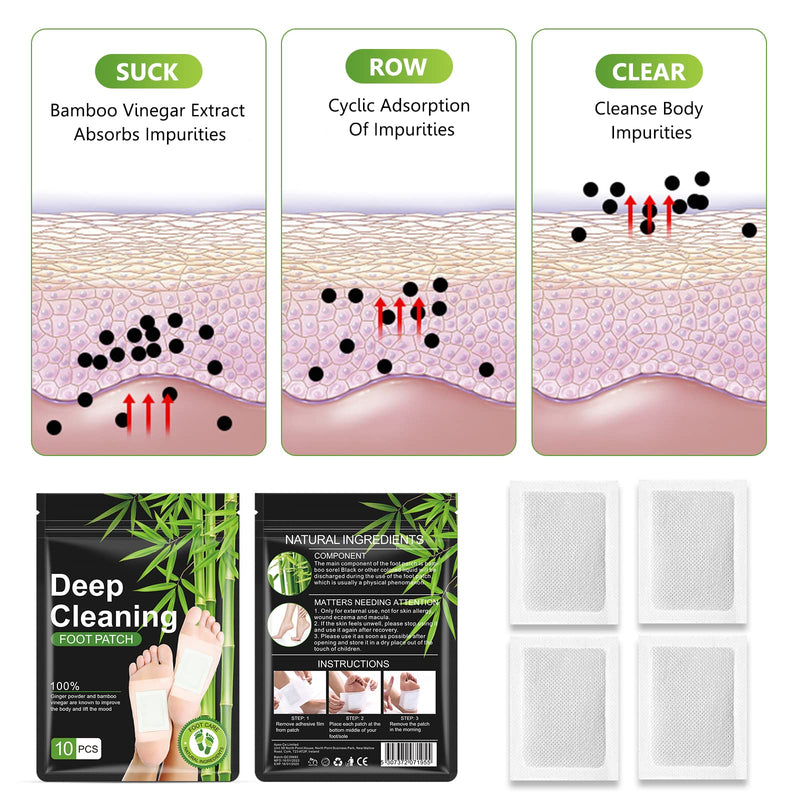 20 Pcs Foot Patches, Foot Pads, Foot Patches, 100% Natural Foot Pads Lmprove Sleep Quality Enhance Blood Circulation, with Bamboo Vinegar and Ginger Powder 20 PCS - NewNest Australia