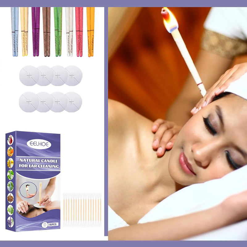 Retoo Ear Candles For Cleaning, Pack Of 16, Ear Candles, Beeswax Ear Candles With Safety Filter, Beeswax, Earwax, Hollow Taper Candles With 16 Protective Discs, For Relaxing And Cleaning - NewNest Australia