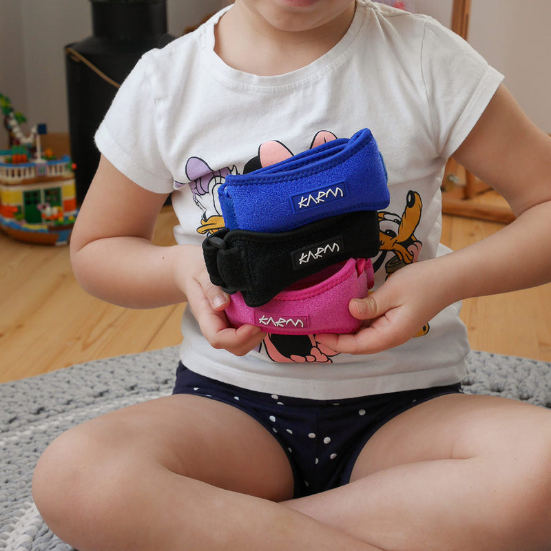 KARM Osgood Schlatter Kids Patella Knee Strap - Set of Knee Strap for Kids and 3 Adjustable Straps for Sports, Knee Pain & MCL. Kids Knee Band for Boys and Girls (One Size; Pink) One Size - NewNest Australia