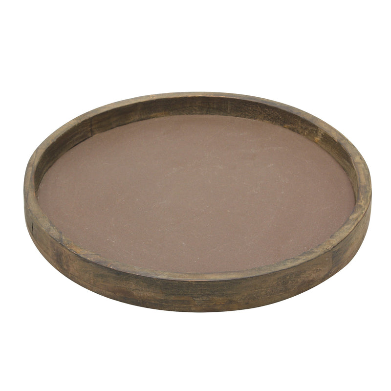 NewNest Australia - Stonebriar Rustic Natural Wood and Metal Candle Holder Tray, Home Decor Accessories for the Coffee Table and Dining Table, Large 