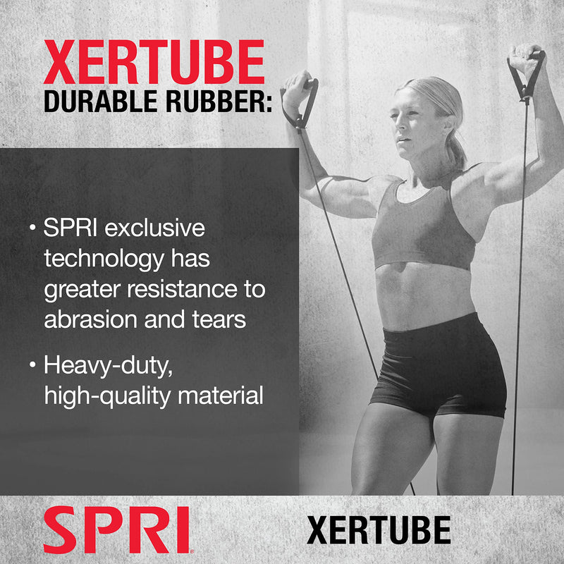 SPRI Xertube Resistance Bands with Handles – All Exercise Cords Sold Separately with Home Gym Fitness Door Anchor Attachment Option d) Heavy (Blue) With Door Attachment - NewNest Australia
