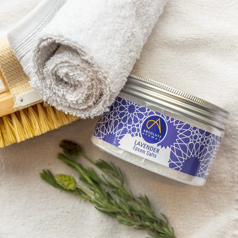 Absolute Aromas Lavender Epsom Bath Salts 300g- Magnesium Sulphate Infused with 100% Pure French Lavender Essential Oil - Soothe skin and Calm the senses. 300 g (Pack of 1) - NewNest Australia