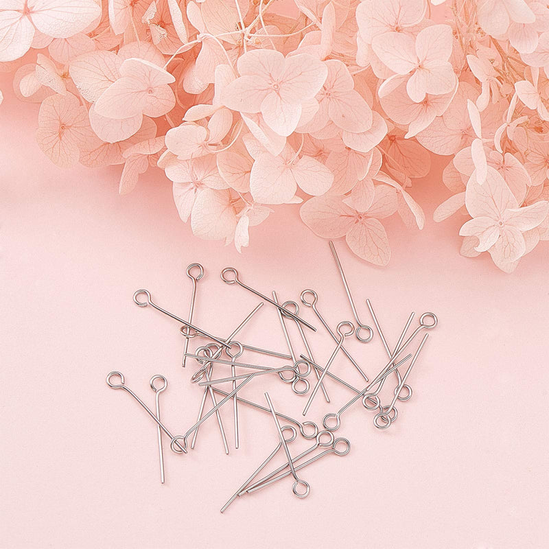 DanLingJewelry Approx 200 Pcs 304 Stainless Steel Head Pins 24-Gauge Eye pins for Jewelry Making(Approx 20mm Long,Pin:0.6mm,Hole:2mm) 20mm-eye Pins - NewNest Australia