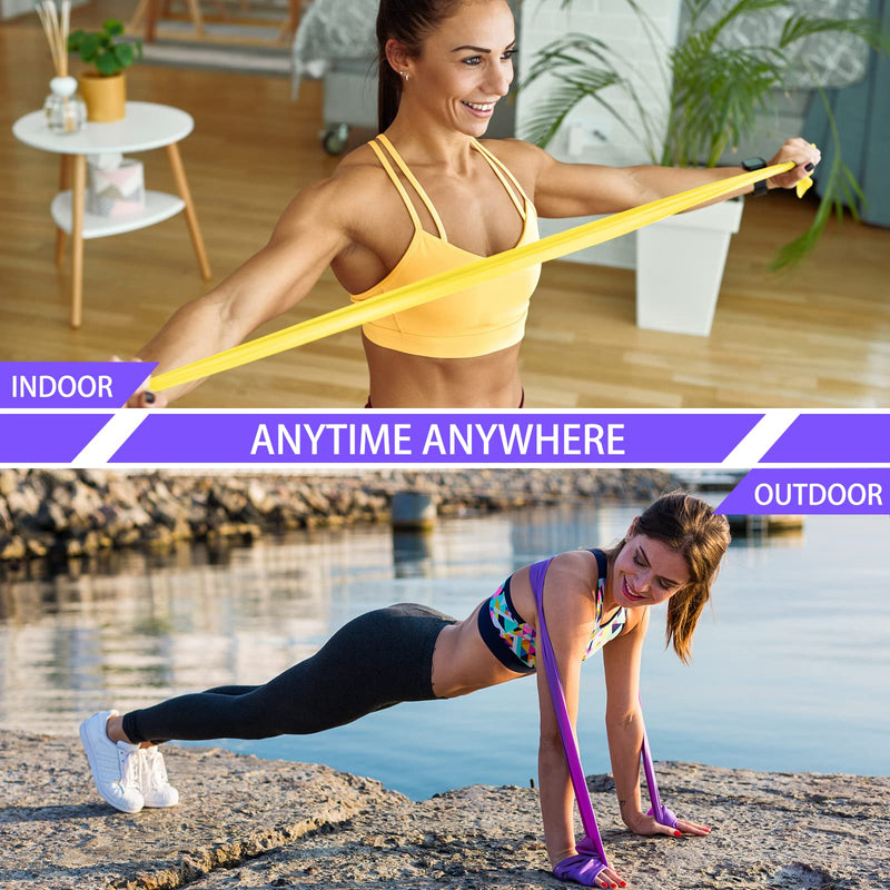 GIEMIT Resistance Bands Set,TPE Elastic Bands with 4 Resistance Levels,Exercise Bands Workout Resistance Bands Set for Recovery，Physical Therapy,Fitness,Yoga,Pilates,Rehab,Strength Training - NewNest Australia