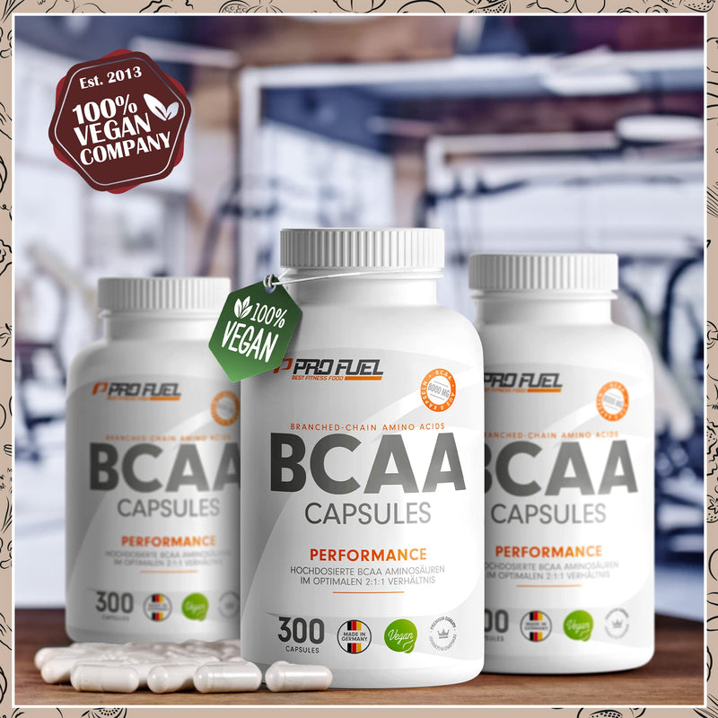 Bcaa Capsules 300 X Vegan - High Dose With 8000 Mg Bcaa In Optimal 2:1:1 Ratio - Giga Caps With 1000 Mg Bcaa - Essential Amino Acids Leucine, Isoleucine & Valine - Made In Germany - NewNest Australia