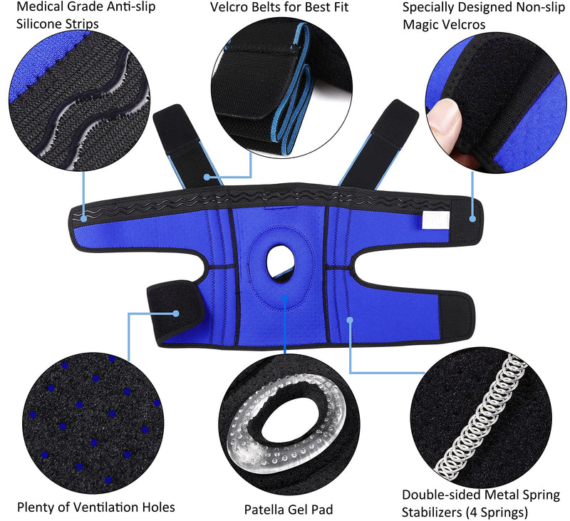 NEENCA Knee Brace with Side Stabilizers & Patella Gel Pads, Adjustable Compression Knee Support Braces for Knee Pain, Meniscus Tear,ACL,MCL,Arthritis, Joint Pain Relief,Injury Recovery-4 Sizes. AC-54 XX-Large - NewNest Australia