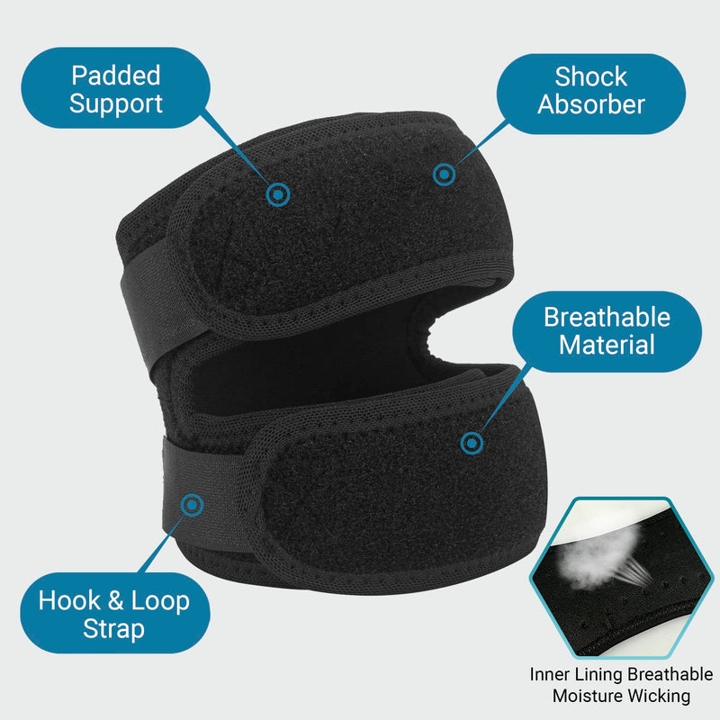 360 RELIEF - Patella Tendon Knee Support Double Strap Brace | Joint Pain, Arthritis, Meniscus Tear, Tendonitis, Running, Ligament Injury | Black for Men and Women with Mesh Laundry Bag | One Size - NewNest Australia