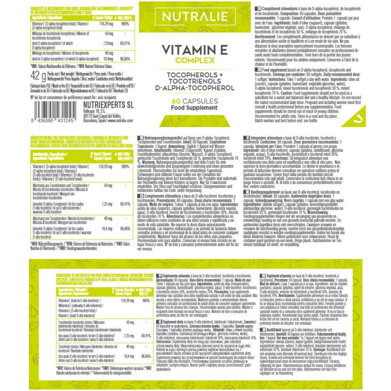 Vitamin E Maximum Natural Absorption | Antioxidant cell protection with 8 molecules of tocopherols and tocotrienols | 60 capsules of liquid Nutralie - NewNest Australia