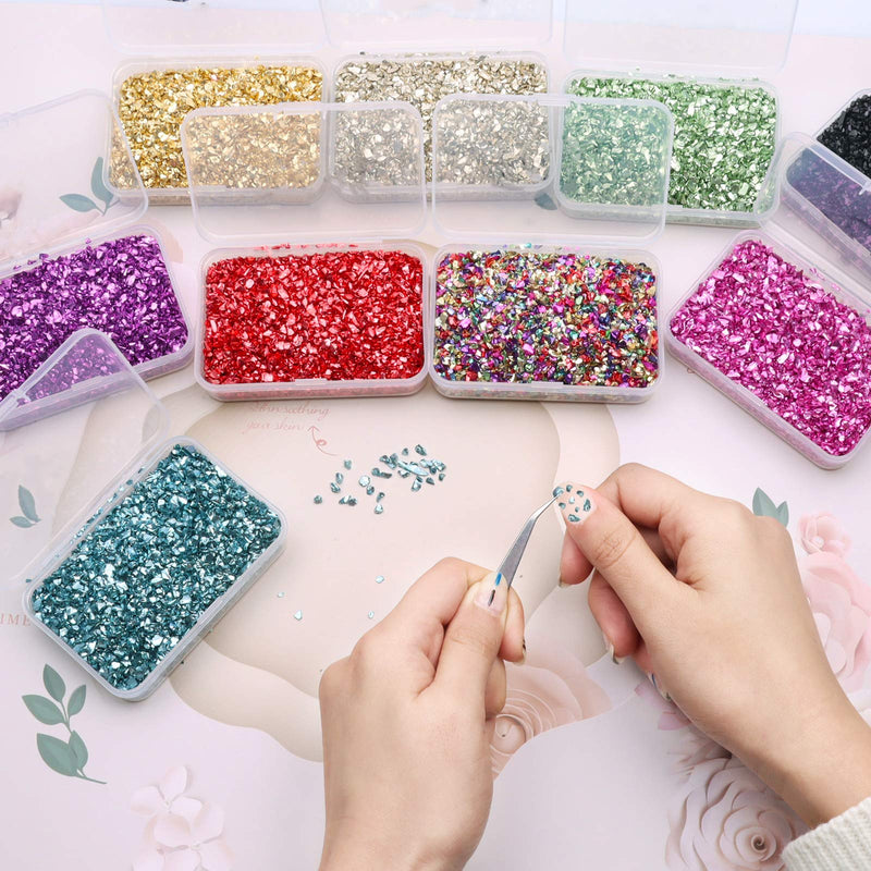 Crushed Glass Craft Glitter for Resin, 0.5-2.5mm SONGIN Irregular Metallic Crystal Chips Sprinkles Chunky Glitter Shiny Nail Sequins Flakes for Nail Art DIY Jewelry Making Decoration Vase Filler S(0.5mm-2.5mm) XO wine red - NewNest Australia