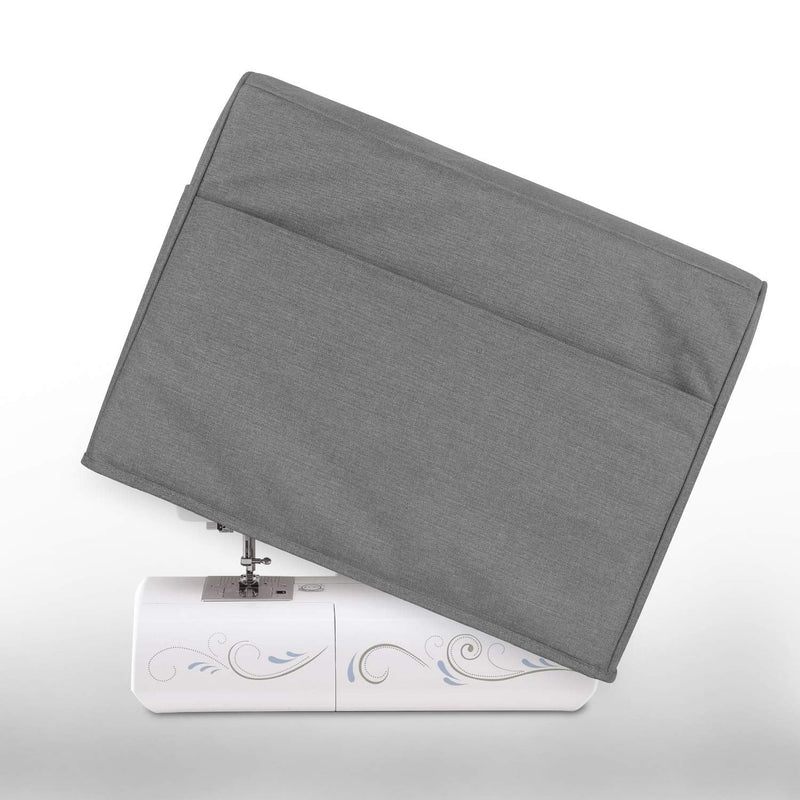 Luxja Dust Cover for Sewing Machine, Sewing Machine Cover with Pockets for Extra Accessories (Compatible with Brother and Singer), Gray - NewNest Australia