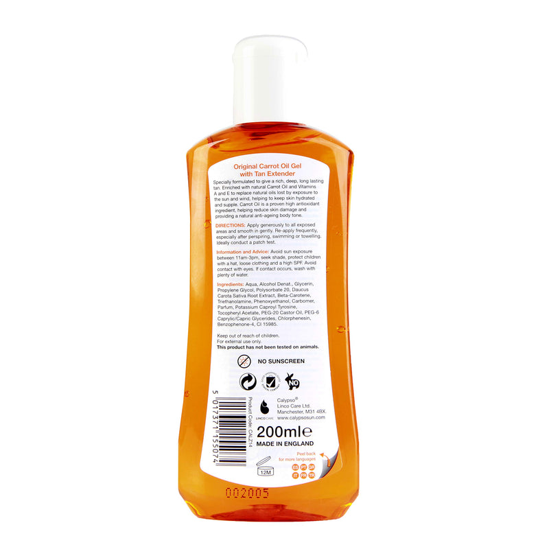Calypso Carrot Oil Tan Extending Gel | Optimises Natural Tan | Added Moisturisers | 200Ml - NewNest Australia