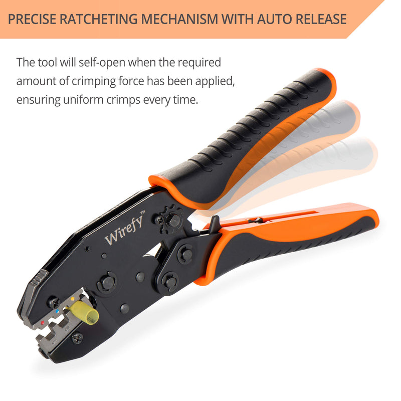 Crimping Tool For Heat Shrink Connectors - Ratcheting Wire Crimper - Crimping Pliers - Ratchet Terminal Crimper - Wire Crimp Tool by Wirefy Crimping Tool For Heat Shrink Connectors - NewNest Australia