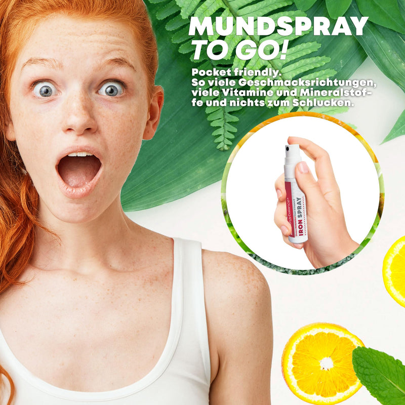 Iron Spray mouth spray with liposomal microencapsulated iron & vitamin C, 150 sprays, for up to 1 month - NewNest Australia