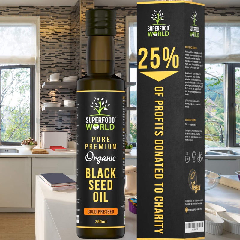 Organic Black Seed Oil 250ml - 100% Pure & Premium Virgin Cold Pressed Nigella Sativa Black Cumin Seed Oil - Supports Healthy Immune, Joint & Brain Function - Certified Organic in The UK - NewNest Australia