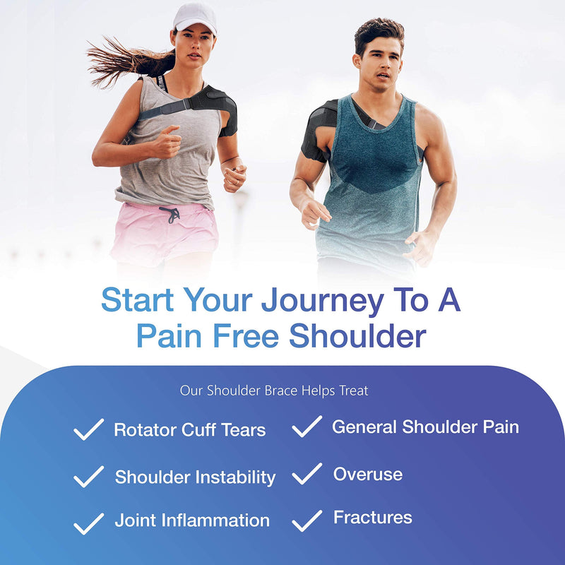 Shoulder Brace - Adjustable Shoulder Support for Women and Men with Hot and Cold Gel Pack - Shoulder Strap Support - Frozen Shoulder Relief and Rotator Cuff Support - Sports Laboratory XSmall-Small (27-35inch) - NewNest Australia